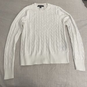 Pristine White Brooks Brothers Cable Knit Sweater